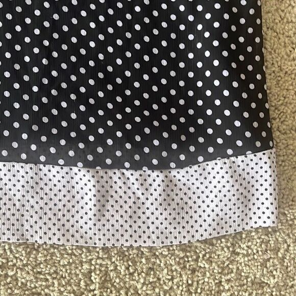 Lane Bryant Chiffon Polka Dot Top Blouse Women’s 26/28 Black White - Picture 5 of 6
